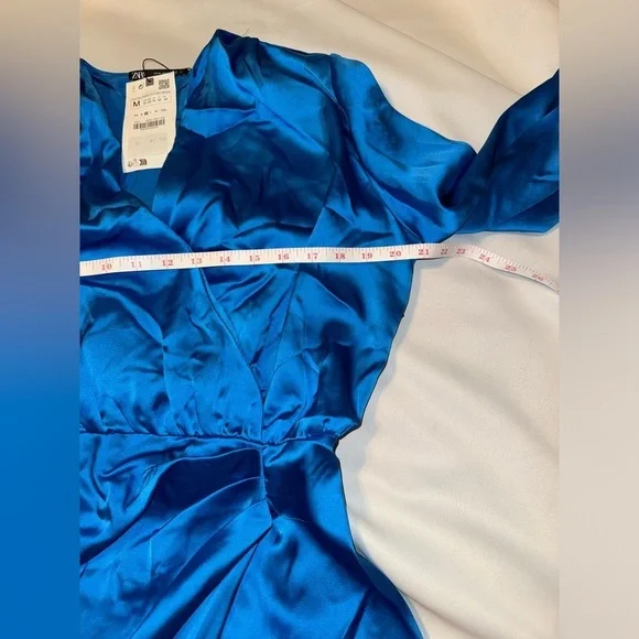 Zara Vibrant Blue Long Sleeve Dress - Picture 5 of 6
